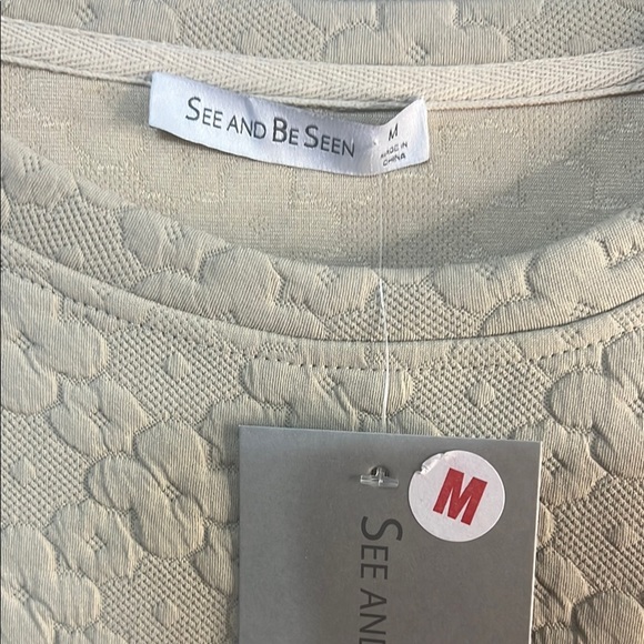 See and Be Seen Textured Beige Women Top - Picture 3 of 6